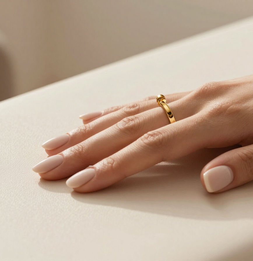 Nude gel manicure